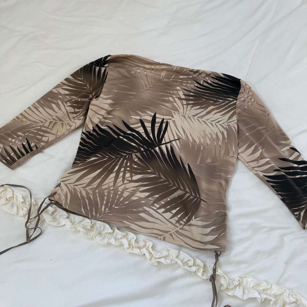 Y2K Tropical Ruched Top - Picture 4 of 4